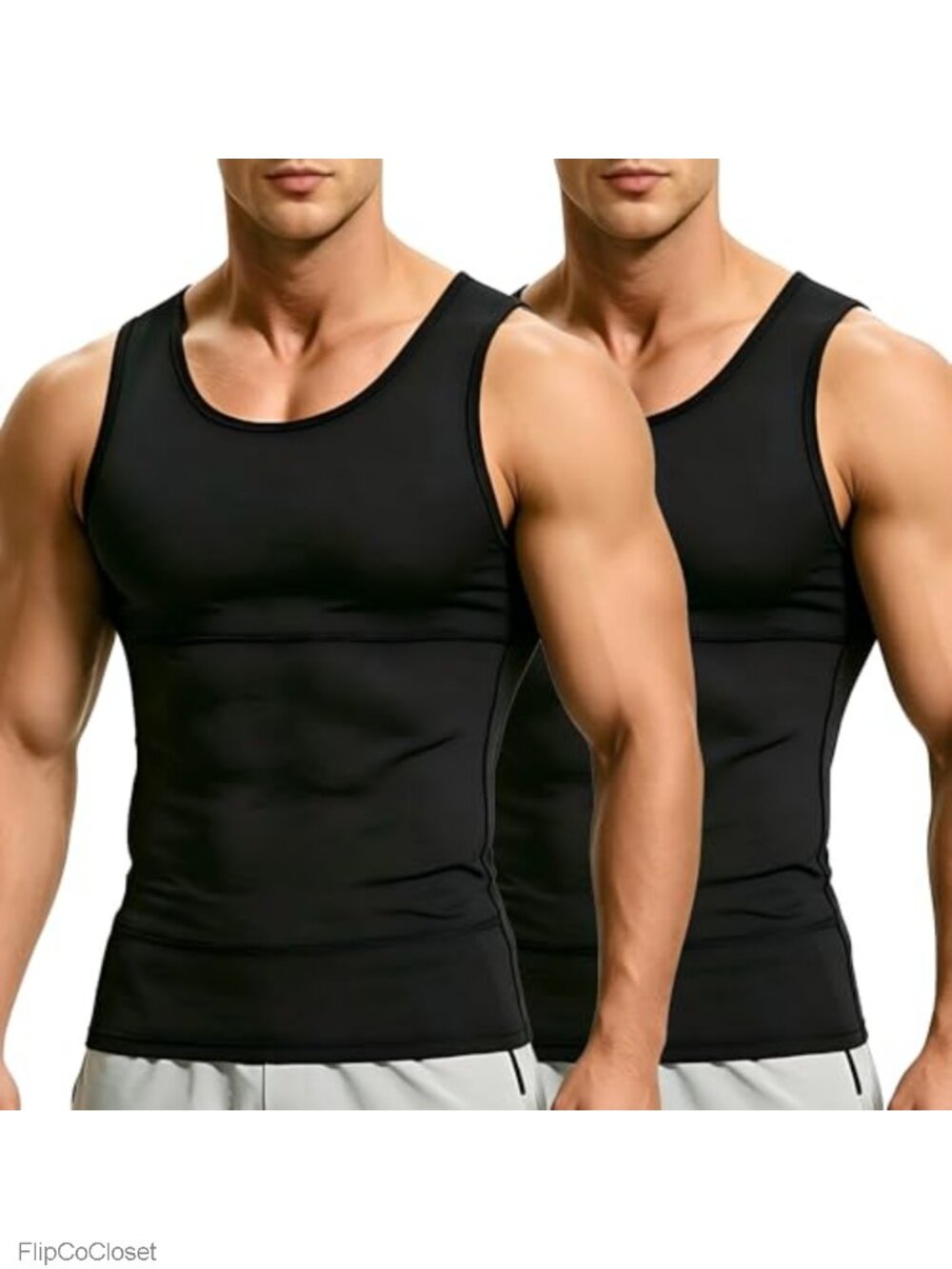 Mens Slimming Body Shaper Compression Shapewear Vest Nylon Spandex Tummy Control